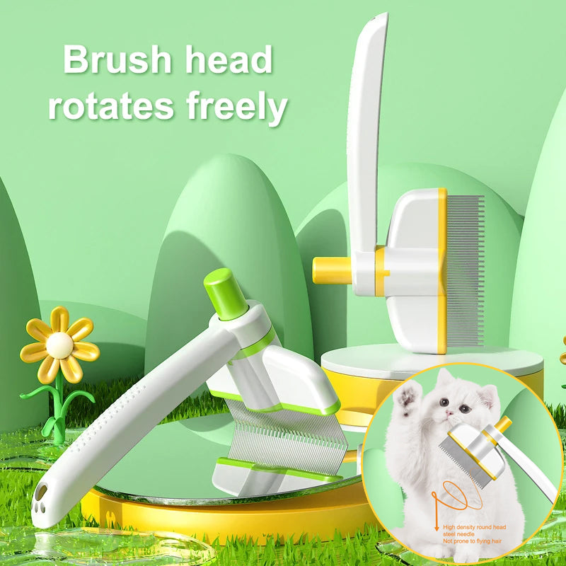 Self-Cleaning Pet Comb for Cats & Dogs – Flea & Hair Removal | Pawvitashop